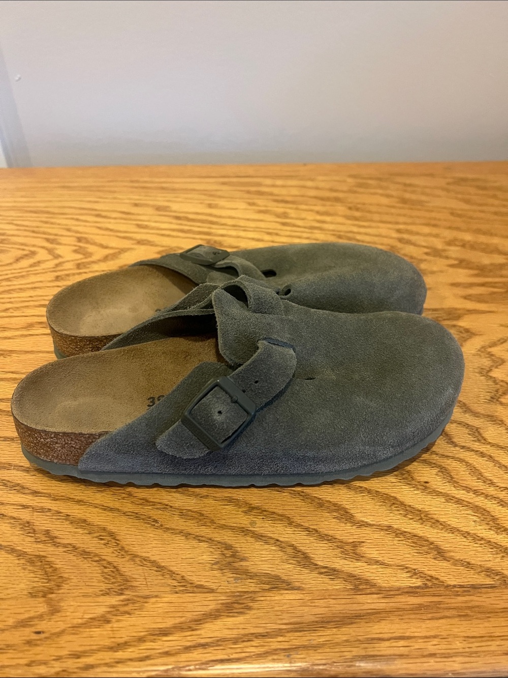 Birkenstock Olive Green Suede Slip-On Clog
